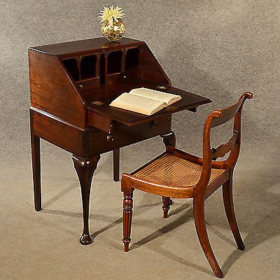 Antique Small Bureau Campaign Writing Study Desk Quality English Victorian c1900