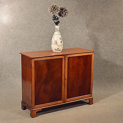 Antique Cupboard Bookcase Cabinet Narrow Depth Mahogany Victorian English c1910