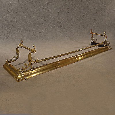 Antique Brass Fire Fender Guard Foot Rail Suits 4' to 5' Quality Victorian c1900