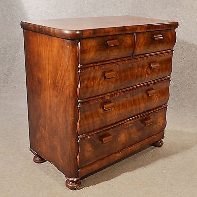 Antique Chest of Drawers Flame Mahogany English Victorian c1880