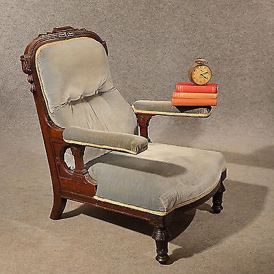 Antique Armchair Walnut Club Lounge Salon Easy Chair English Victorian c1900
