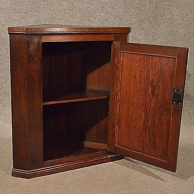 Antique Oak Corner Cupboard Victorian Cabinet Free Standing or Wall Hang c1880