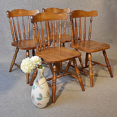 Set 4 Chairs Kitchen Dining Quality Windsor Stick Back Victorian Country Style