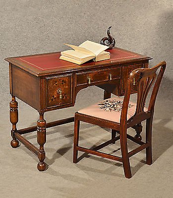Antique Oak Desk Leather Quality Library Writing Table English Victorian c1880
