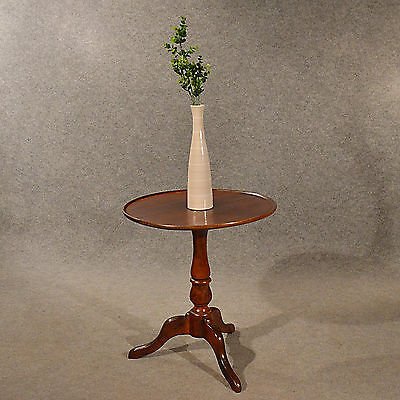 Antique Tripod Table Lamp Display Round Top Mahogany English Victorian c1900