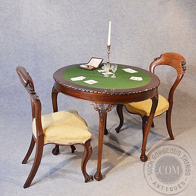 Antique Quality Demi Lune Folding Tea Games Sofa Card Table Mahogany c1900