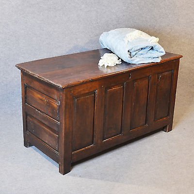 Antique Oak Coffer Chest Box Trunk English Georgian c1750