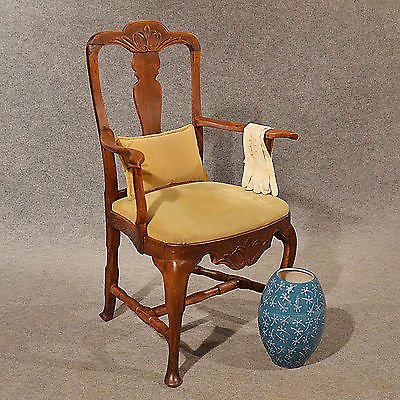 Antique Oak, Ash & Elm Study Desk Elbow Chair Large Wide Quality Armchair c1800