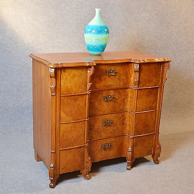 Antique Chest of Drawers Large Burr Walnut Serpentine Top Quality Austrian c1900