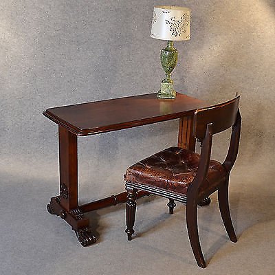 Antique Table Desk Stretcher Sofa Side Hall William IV English Mahogany c1835