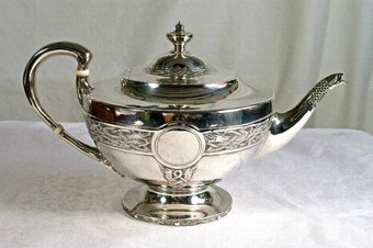 Antique Superb George V Scottish Sterling Silver Celtic 4 Piece Tea Service Glasgow 1910