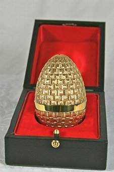 Antique Fine Stuart Devlin Sterling Silver Surprise Egg Parrakeets in Cage London 1982
