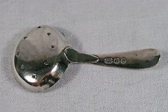 Antique Unusual Georgian English Sterling Silver Caddy Spoon 1790 Triangular Bowl