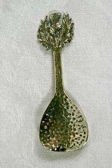 Antique Rare Scottish Designer Sterling Silver Art & Crafts Caddy Spoon Glasgow 1935