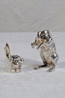 Antique Very Rare Highly Collectable Novelty Sterling Silver Pepper Pot Hare Birmingham 1888