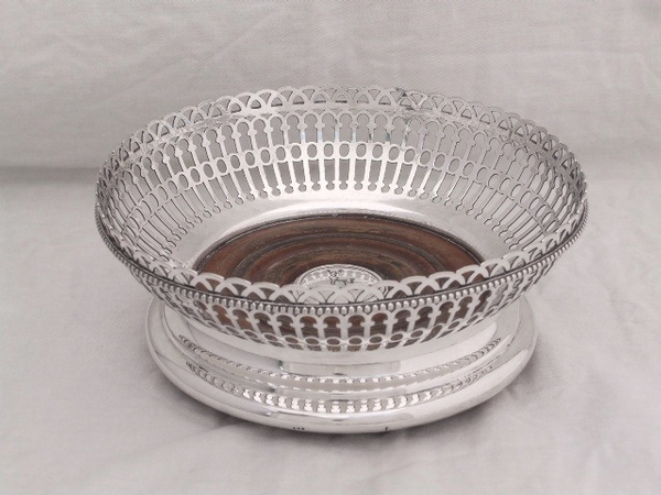 Antique Victorian Silver Plated Decanter Coaster c1861