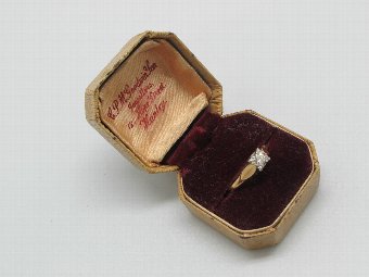 STUNNING LADIES ART DECO DESIGN 18CT YELLOW GOLD & DIAMOND SOLITAIRE RING HALLMARKED