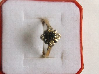 Antique SUPER VICTORIAN 18CT GOLD DIAMOND AND SAPPHIRE RING
