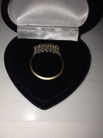 Antique FINE EDWARDIAN ANTIQUE 18CT GOLD & PLATINUM 5 STONE DIAMOND RING 