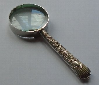 COOPER BROS & SON HM SILVER HANDLE MAGNIFYING GLASS SHEFFIELD 1903 EDWARDIAN