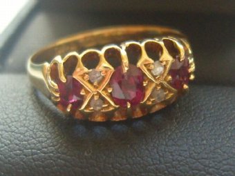 Antique Superb Antique 18ct gold Ruby and Diamond Ring
