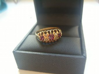 Antique Superb Antique 18ct gold Ruby and Diamond Ring