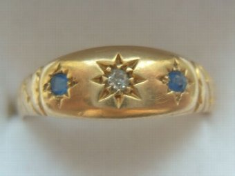 Lovely Edwardian 18ct Gold Sapphire and Diamond Ring