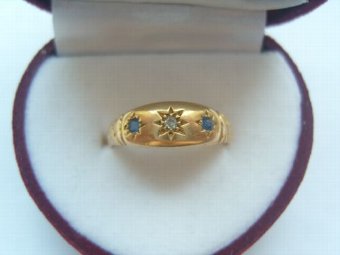 Antique Lovely Edwardian 18ct Gold Sapphire and Diamond Ring