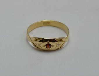 Antique Super Edwardian 18ct Gold Garnet & Diamond Ring  