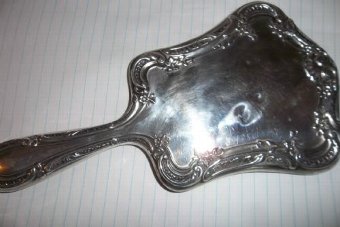Antique GORHAM American Solid Sterling Silver 925 Hand Held Vanity Mirror 1930s