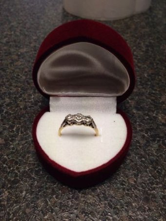 Antique Antique 18ct Gold And Platinum Three Stone Diamond Ring