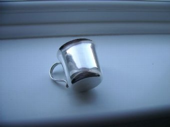 Antique Lovely Hand Made Sterling Silver Christening Mug C1949 108g
