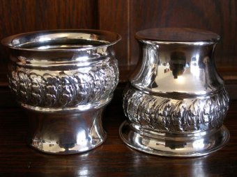 Antique Details about  Great Pair English Sterling Small Vases - London 1906 Barnard