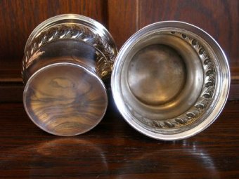 Antique Details about  Great Pair English Sterling Small Vases - London 1906 Barnard