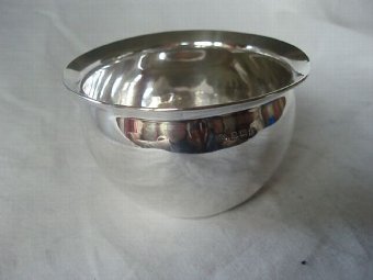 EDWARDIAN ANTIQUE SUGAR BOWL STERLING SILVER BIRMINGHAM 1909 