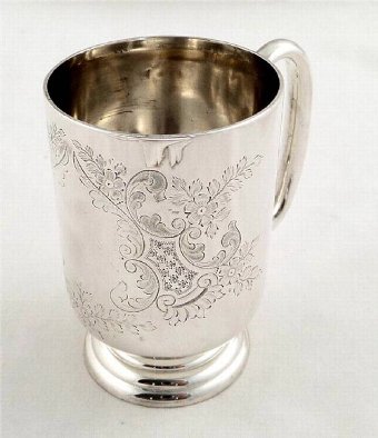 SUPER ANTIQUE WALKER & HALL STERLING SILVER MUG/TANKARD - 1903