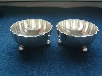 Lovely Pair of Victorian Silver Salts Birmingham 1887
