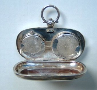 ANTIQUE VICTORIAN SILVER DOUBLE SOVEREIGN HOLDER - BIRMINGHAM 1900