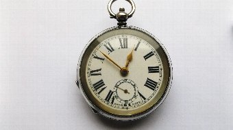 Antique Silver Cased Open Face Pocket Watch.
