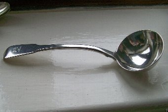 ANTIQUE GEORGIAN 1813 SOLID SILVER SAUCE/ CREAM LADLE,H.M.LONDON MAKERS. 