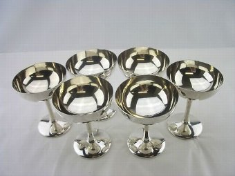 Set of 6 Sterling Silver SUNDAE DISHES 1913 Walker & Hall 