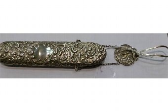 Antique Lovely Antique Hallmarked Silver Spectacle Case Chester.