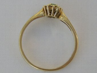 Antique Super Art Deco 18CT Gold Emerald and Diamond Ring.
