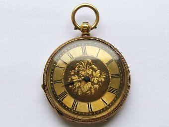 Stunning Victorian 18ct Gold Open Face Fob Watch