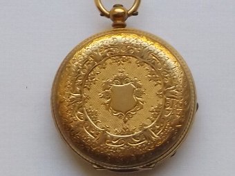 Antique Stunning Victorian 18ct Gold Open Face Fob Watch