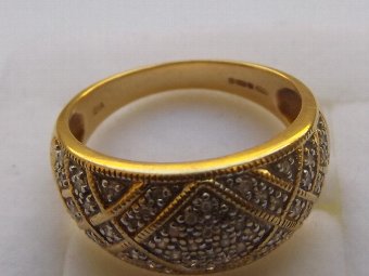 Antique Superb Heavy Art Deco 18ct Gold 0.5CT Diamond Cluster Ring