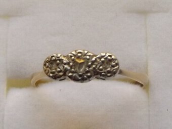 Edwardian 18ct Gold 3 Stone Diamond Ring
