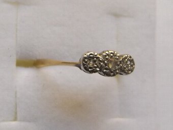Antique Edwardian 18ct Gold 3 Stone Diamond Ring
