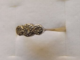 Antique Edwardian 18ct Gold 3 Stone Diamond Ring
