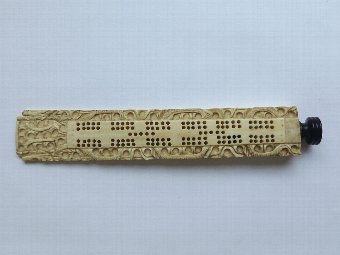 Lovely 19th Century Chinese Ivory Cribbage Board